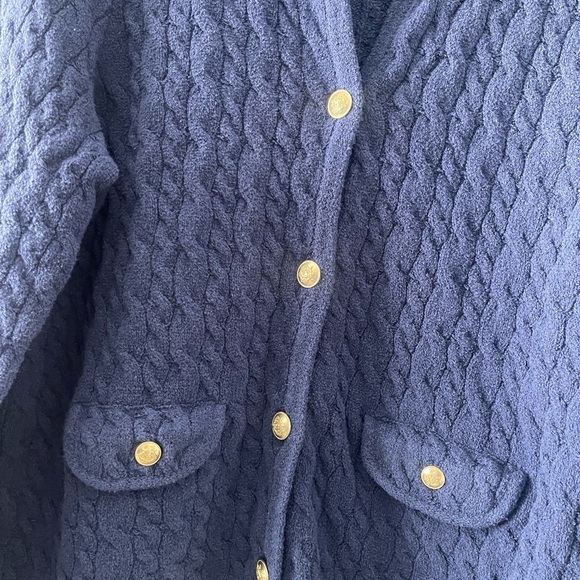 J. Crew | Odette Cable Knit Sweater Lady Jacket in Cotton Blend Boucle Old Money - Picture 4 of 10